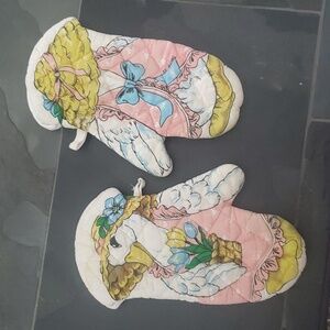 Vintage Duck Pot Holder Hot Pads 1 set of 2 Pads